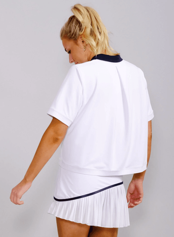 RS Women's Court Polo (White / Navy)