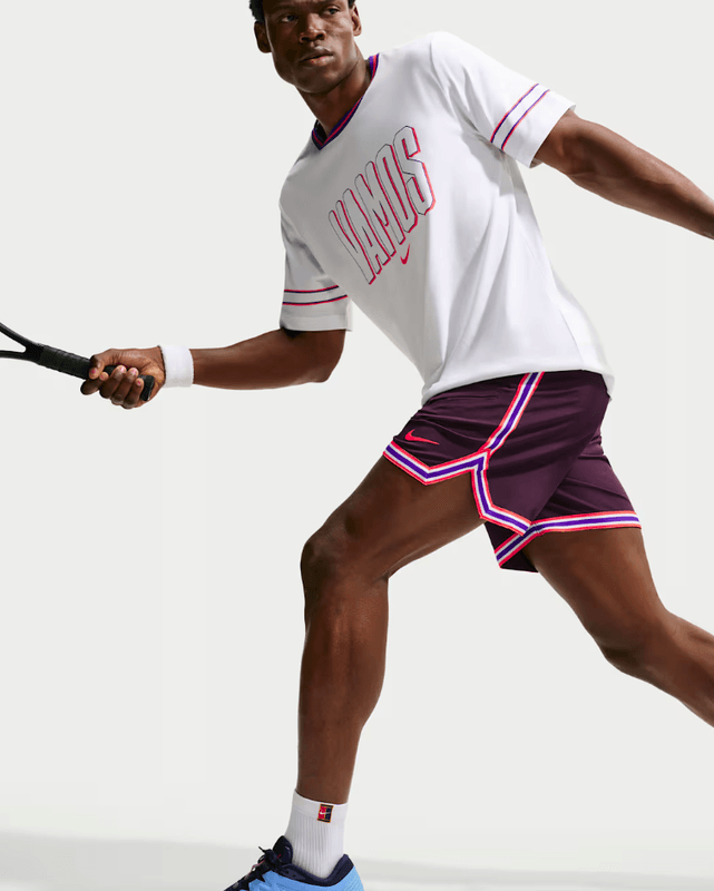 NikeCourt Slam Men's Dri-FIT Tennis Shorts (Burgundy Ash / Bright Crimson)