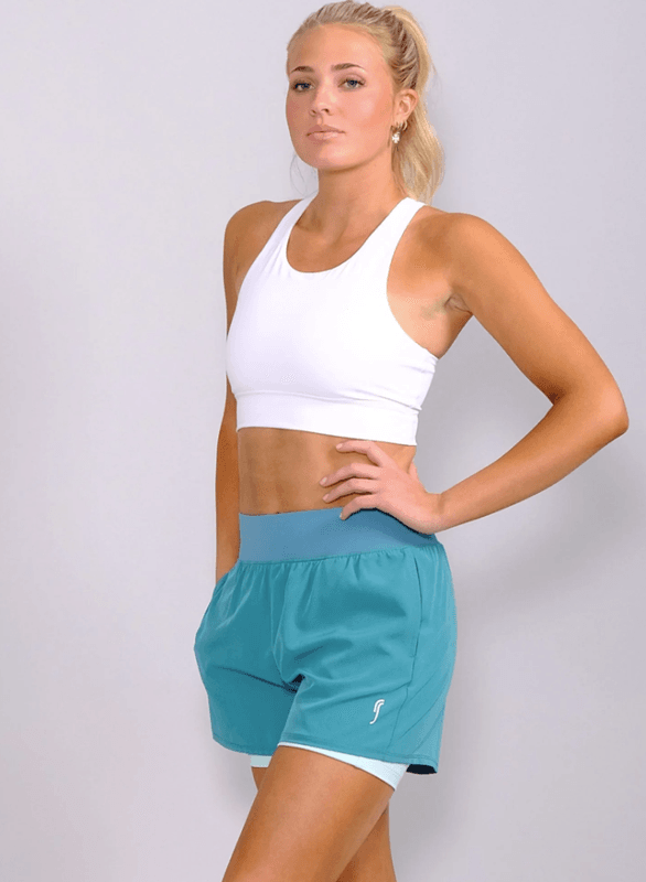 RS Women's Performance Court Shorts REC (Striking Teal / White)
