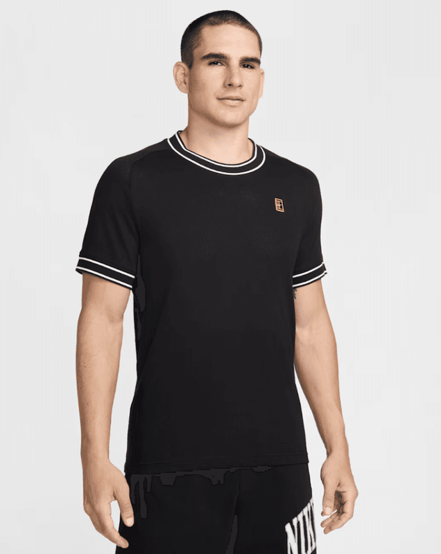 NikeCourt Heritage Men's Short Sleeve Tennis Top (Black)