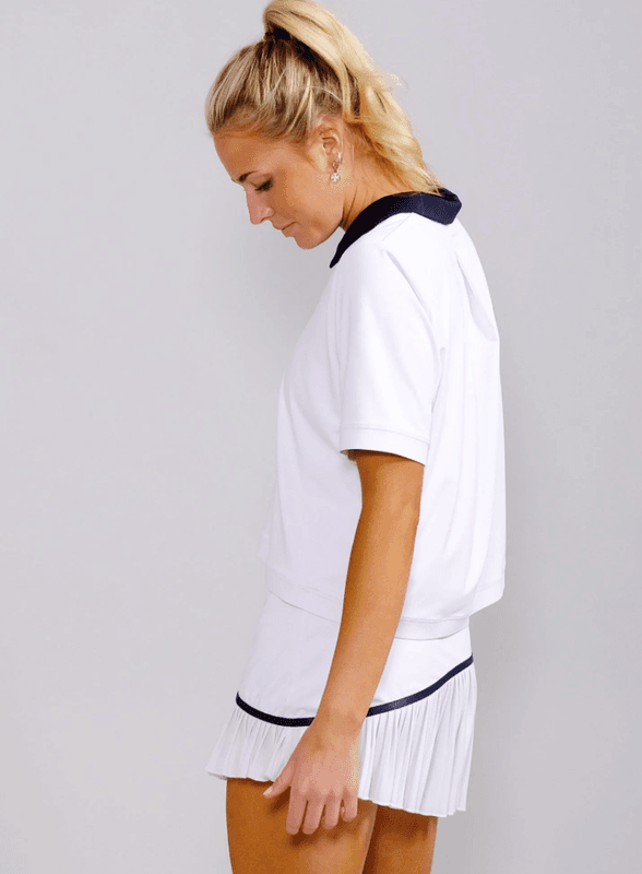 RS Women's Court Polo (White / Navy)