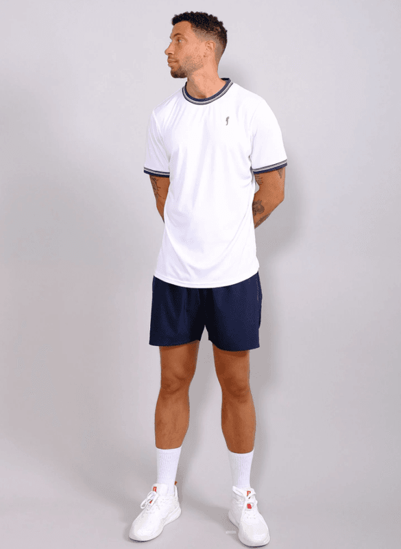 RS Men's Performance Tee - Crew Neck REC (White / Navy)