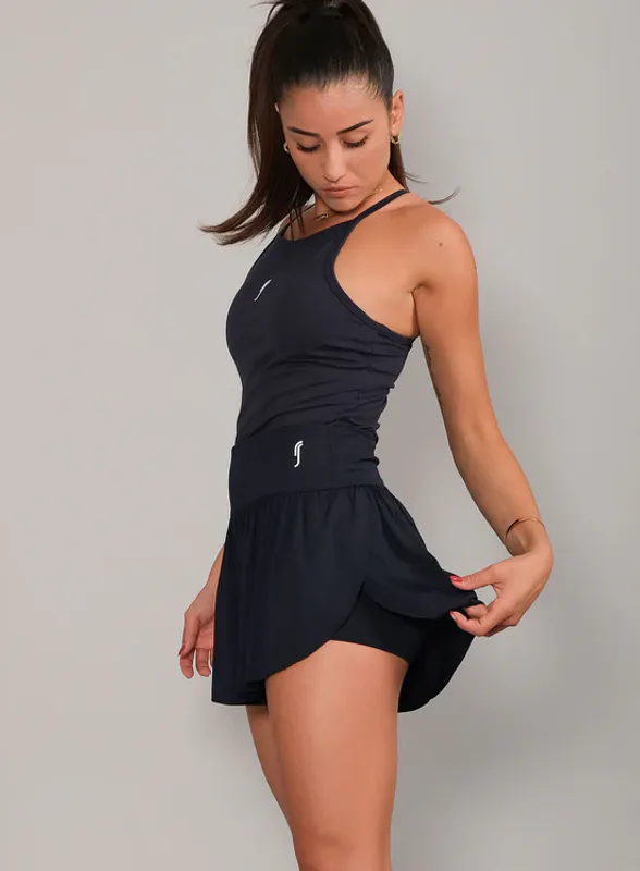 RS Women's Court Pleated Shorts (Navy / White)